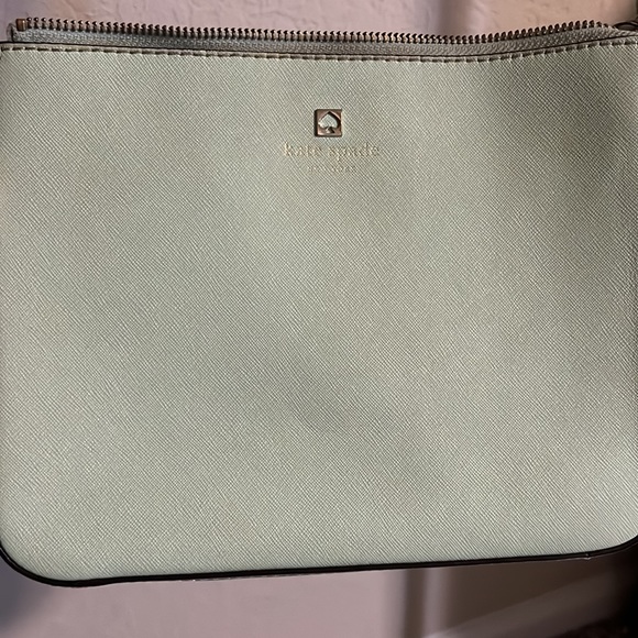 Kate Spade. Mint green cross body purse. Silver hardware. Gently loved🧡 - Picture 3 of 4